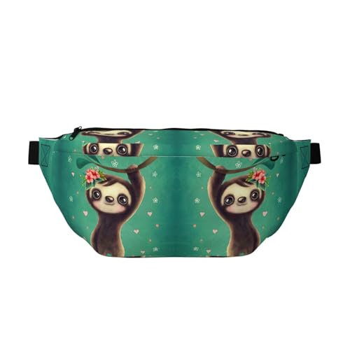 Sac banane de course à pied paresseux mignon avec sangle réglable