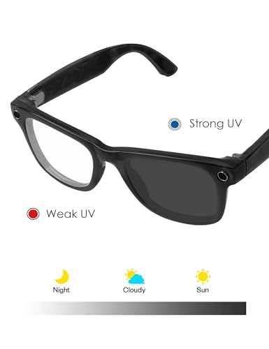 Image of BLAZERBUCK Photochromic Replacement Lenses Compatible with Ray-Ban Meta Wayfarer RW4008 | RW4012 (Gen 2) 53mm Smart Glasses