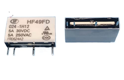 Relais HF49FD-024-1H12 5A 250VAC de puissance pour circuit imprimé - Lot de 20 pièces