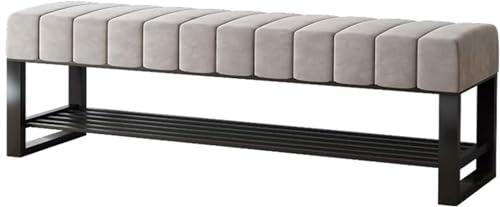 Banc de rangement velours 100 cm supportant 150 kg pour l'entrée
