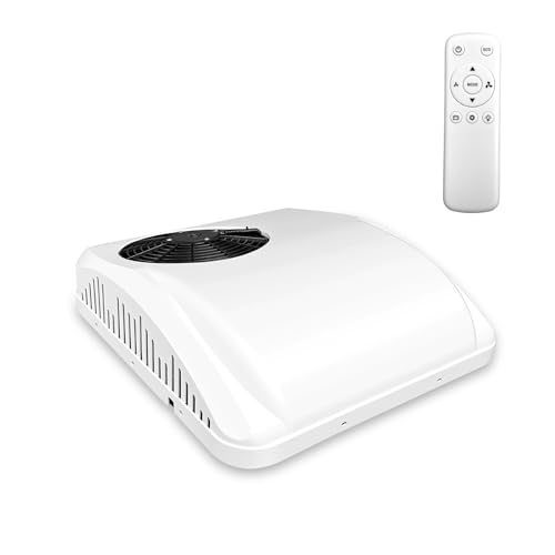Treeligo 12V Rooftop DC Air Conditioner for RV - 10000 BTU 12 Volt AC, Ultra-Quiet, Heat and Cool, Low Power Consumption, Compact Design for Truck, Campers, Trailers, and Motorhomes