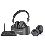 Avantree HT5009 Plus with Extra Ear Pads Bundle: Wireless Headphones for TV Watching with Bluetooth Transmitter & Charging Dock, Long Range, Low Latency, Pass-Through Support, and Clear Voice Mode