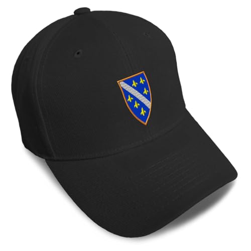Custom Baseball Cap Bosnia War Flag Embroidery Europe Acrylic Dad Hats for Men & Women Black Design Only