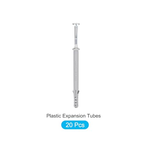 Image of METALLIXITY Screws Plastic Expansion Pipe (8x100mm) 20Pcs, Plasterboard Plugs Self Tapping Screw - for Construction, Industry, Gray Expansion Tube