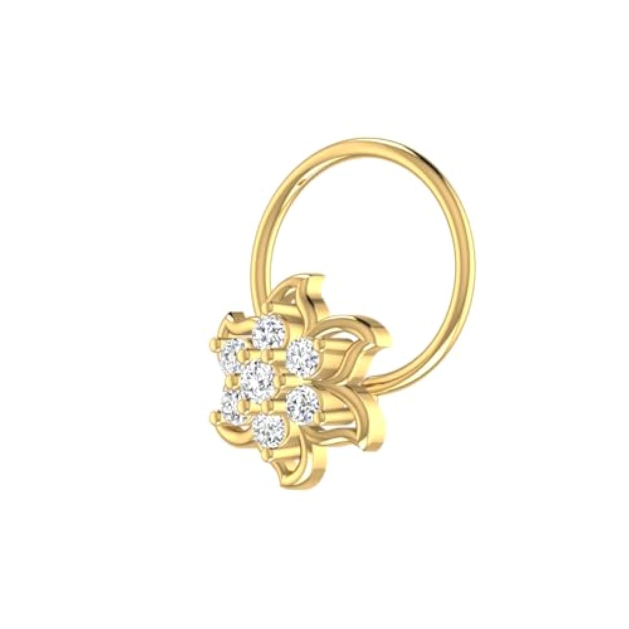Women's 14Kt Yellow Gold Stud Nose Ring