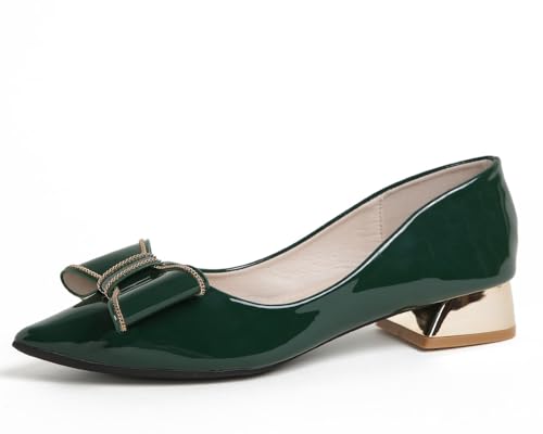 Women's Chunky Closed Toe Low Block Heels Work Pumps Comfortable Dress Wedding Shoes for Party Office2