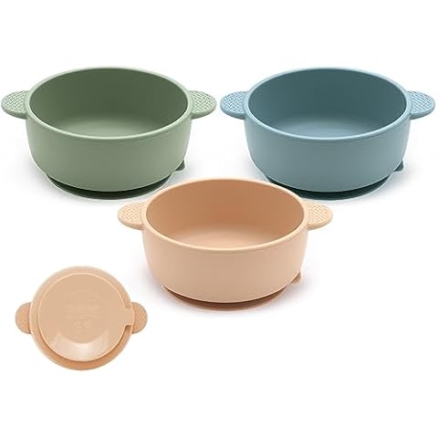 Eascrozn Baby Bowls with Suction Cover