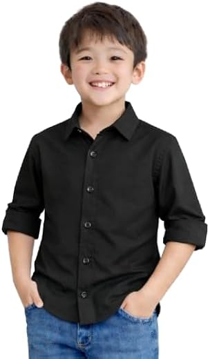 YYQ Boys Casual Wear Full Sleeve Shirts – Single, Soft Cotton Blend for Boys