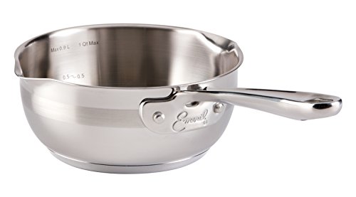 Emeril by All-Clad E88497 Chef's Stainless Steel Saucier Cookware, 1-Quart, Silver