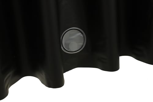 Image of 76 Inch PEVA Shower Curtain Liner with 3 Weights, Midweight Heavy Duty Vinyl Plastic Bathroom Shower Curtain Sets, 72x76 inch, Black