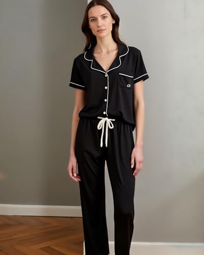 Image of BORN Pajamas for Women Set Button Down, 2 Piece Pajama Sets, Soft Womens Pajama Sets