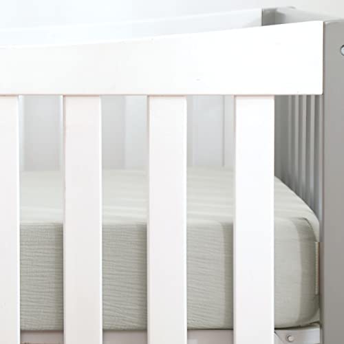 Image of GRSSDER 100% Cotton Muslin Crib Sheet 2 Pack - Breathable & Ultra-Soft Fitted Crib Sheets for Standard Baby & Toddler Mattresses, 52 inchx28 inch with 9 inch Deep Pocket, Snug Fit All-Around Elastic