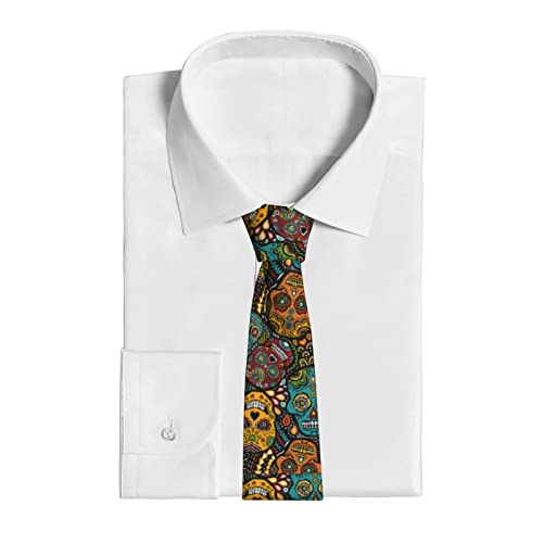 Gocerktr Sugar Skulls Neckties For Men Novelty Teen Boys Fashion Neck Tie Wedding Party Business Gift #TOP1