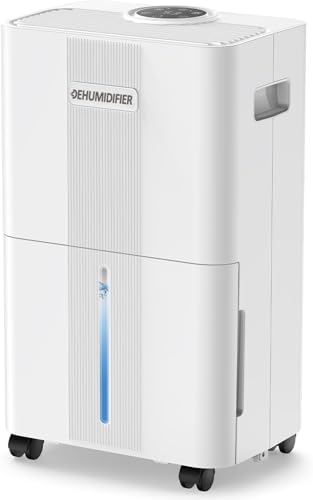 KYUKRI Dehumidifier for Home, 10L /Day Dehumidifier for Basement with Drain Hose, Quiet Dehumidifiers Smart Humidity Control, 24H Timer, 3 Modes, Portable for Bedroom,Bathroom