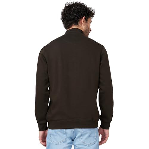 Image of Spykar Blended High Neck Full Sleeve Sweatshirt for Men