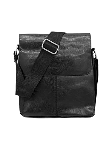 Men Shoulder Bag | Giuliano Business Sling Messenger Case | Vintage Look Work Bag, Color:Negro, Talla:One Size Cover