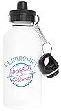 Impreso en la UE Flanagans Cocktails And Dreams Aluminio Blanco Botella de Agua Con Tapón de Rosca Aluminium White Water Bottle With Screw Cap