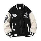 Occasione: capispalla da baseball sciolto per donne, uomini, ragazze e ragazzi adolescenti.Retro and Street Style.È molto sportivo, alla moda e creativo.Siamo sicuri che riceverai molti complimenti, sia che tu sia uno studente o un impiegato.