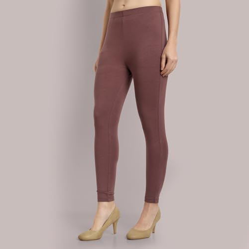 Image of ONE SKY Women Ankle Length Leggings | Premium Cotton Modal Spandex Blend | High Waist Stretchable & Bio-Washed Fabric | Colour-Lock | Ethnic Leggings for Women