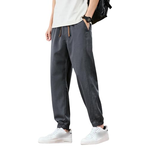 Men's Summer Thin Ice Silk Loose Jogger Versatile Sporty Harem Workwear Casual Pants