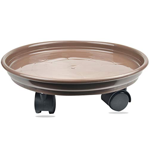 Myuilor Cesta para plantas de 30,48 cm, 1 pacote de plataforma para plantas com rodas, para mover vasos redondos, para interiores com rodas