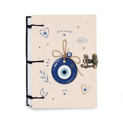 Image of Good Energy Diary Notebook 7x5 Inch 160 Pages Unruled Journal for Notes