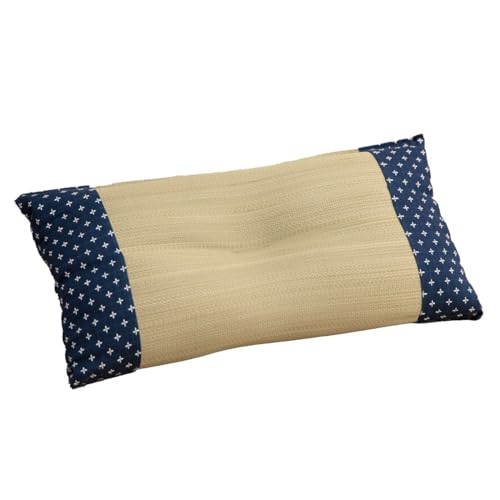 枕 い草枕 詩織 くぼみ平枕 ネイビー 約50×30cm 日本製 藺草枕 井草枕 国産 夏 自然素材 窪み型 寝汗 茣蓙枕 #9817236