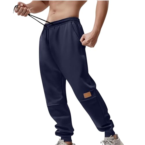 Mens Sweatpants Solid Color Casual Drawstring Elastic Jogger Pants with Pocket Fall Fashion Comfort Straight Trouser