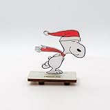 Snoopy Skating Mini Laser Sculpture, Limited Edition Peanuts Collectible Figurine with Official Peanuts Christmas Ornaments-Style Acrylic Display and FSC Wood Base for Fans and Collectors by LaserMach