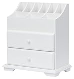 Simply Simily Vanity and Storage Beauty Organizer with Two Drawers, White