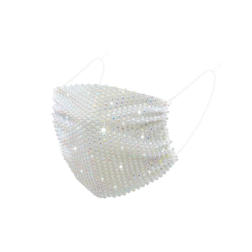 Image of Auriviz Sparkly Rhinestone Face Mask for Women Masquerade Glitter Bling Face Mask Christmas Party