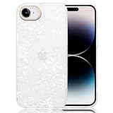 [YUYIB] iPhone 16e 用 ケース 30%透明 シェル柄 貝殻柄 かわいい おしゃれ 黄ばみなし ブランド 衝撃吸収 薄型 軽量 人気 ストラップ穴あり ワイヤレス充電対応 アイフォン16e 携帯カバー (ホワイト, iPhone 16e)
