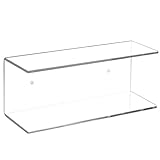 2 Tier Clear Wall Mounted Acrylic Display Shelves / Kitchen & Bathroom Floating Shelf Racks