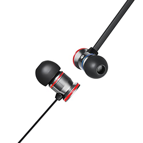 Betron Mk23 Earphones Wired In-Ear Headphones With Microphone Noise Isolating Earbud Tips Strong Bass 3.5Mm Jack Tangle-Free Flat Cable For Phones Iphone Ipad Ipod Mp3 Players Tablets Laptops #TOP2