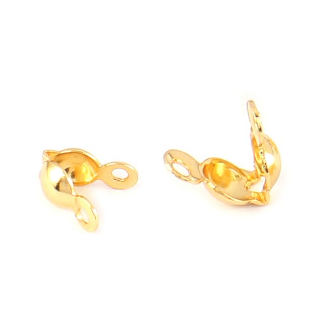 200 pz Connettore Chiusura Raccordo Catena a Sfera Calotte End Crimps Perline Componenti per Creazione di Gioielli Collana Bracciale FAI DA TE 4*8mm  36