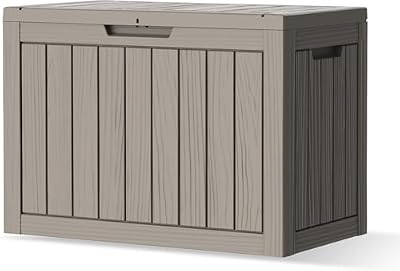 Outdoor Storage Box, 50 Gallon Waterproof Deck Storage Box, Lockable Patio Storage Bins for Package Delivery, Porch, Garden Tool, Cushions, Anti-Theft Weatherproof & UV-Resistant Parcel Drop Box