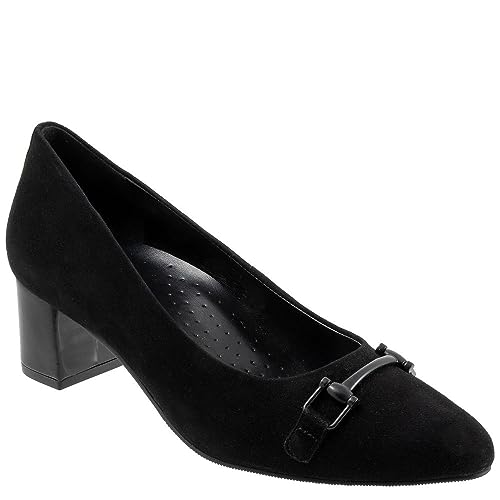 Trotters Women's Pump, Black Suede, 8 Wide