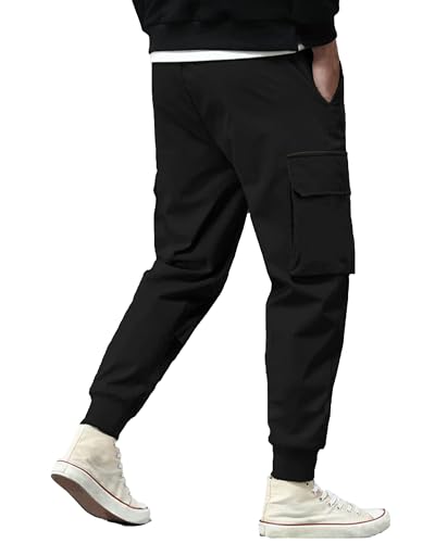 Image of JUGULAR Men's Regular Fit low Rise Cotton Solid Stylish Cargo Track Pants