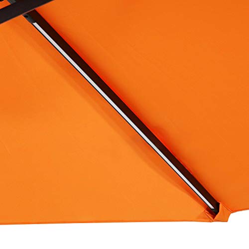 Sunnydaze Outdoor Cantilever Offset Patio Umbrella With Solar Led Lights - Outside Waterproof Polyester Shade Steel Pole - Air Vent, Cross Base And Crank - 10-Foot - Tangerine #TOP4