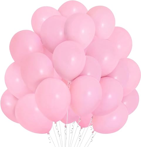 Goldedge 50 pc Balloon Set - 12inch Latex Balloons Fill with Helium or Air - Macaron Pink Color