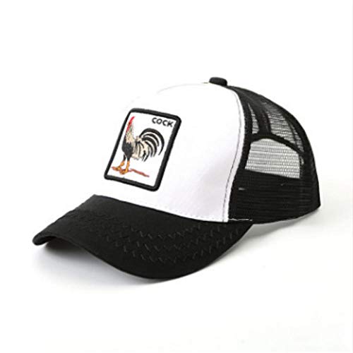 QIANWEIXI Baseball Cap Herren Stickerei Tier Huhn Mesh Hut Kappe Casual Animal Farm Sommer Baseball Cap Atmungsaktive Snapback Männer Cap Outdoor Sports Trucker Cap Cover