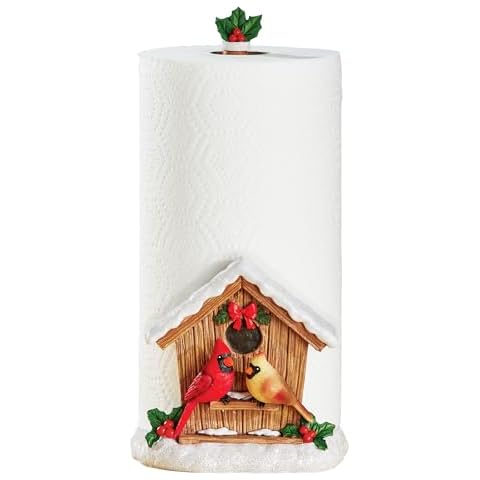Collections Etc Cardinal Birdhouse Paper Towel Holder Cover