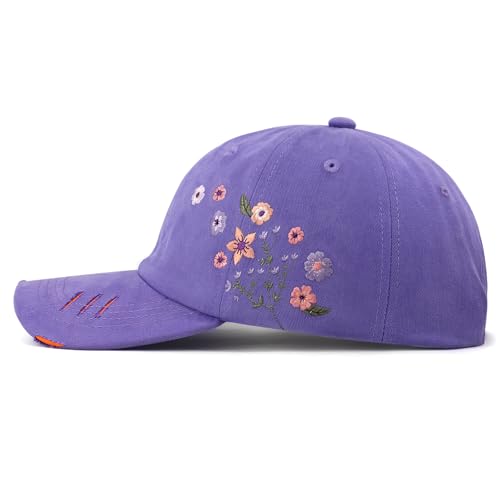 Gorra deportiva bordada floral para mujer miniatura 3