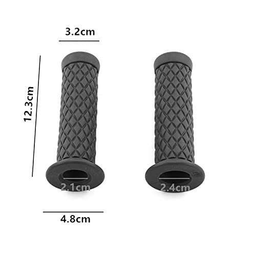 2Pcs Motorcycle Hand Grips,Non Slip Rubber Bar End Thruster Grip,Vintage Motorbike Thruster Grip,Universal For Motocross Scooter Dirt Bike(7/8" 22Mm/24Mm-Black) #TOP5