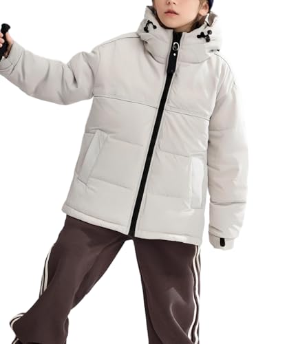 Boys Puffer Jacket with Hood - Warm Winter Coat for Kids, Lightweight & Windproof, Casual Outdoor Puffer Jacket for Boys