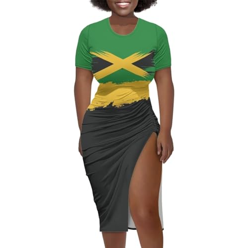 Image of Short Sleeve Dress for Women,Sexy Bodycon Dress,Plus Size Slit Dress,String Design s-4xl
