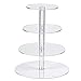 FOCCTS Cupcake Ständer, 4-stöckig Kuchenständer Runde Acrylständer, Tortenständer 4 Etagen Acryl für Hochzeit, Party, Geburtstag, Baby Duschen & Kuchen Dessert, Torten Etagere
