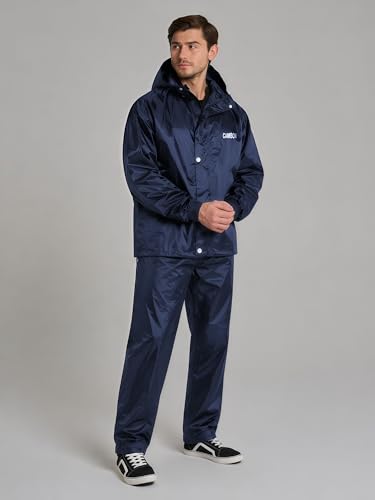 Image of Mens Raincoat Suit with Pant Set Royalia Series | Waterproof Lightweight Breathable Rain Wear | Strong Stitching, Elastic Cuff & Waterproof Zipper Raincoat for men waterproof