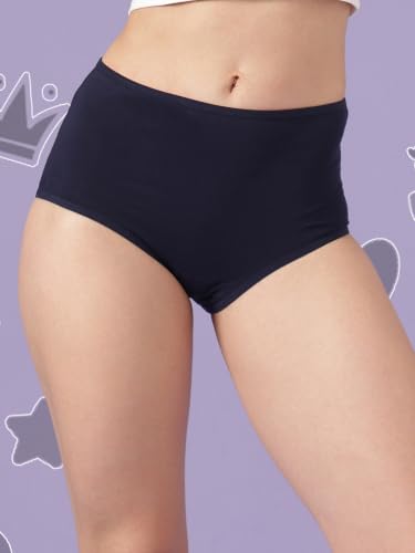 Image of Clovia Chuddy Buddies Cotton Printed Back Hipster Panties for Women Combo -Pack of 3- Multicolor