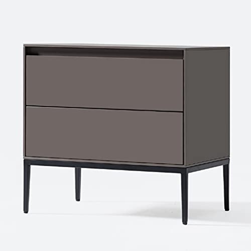 FLEAGE Nebentisch, Nachttisch, Nordic Light Luxus-Nachttisch, hoher Aufbewahrungs-Beistelltisch, Nachttischmöbel, Grau.Nachttischmöbel für Schlafzimmer, Wohnzimmer, Büro (Größe: mittel) Dignified